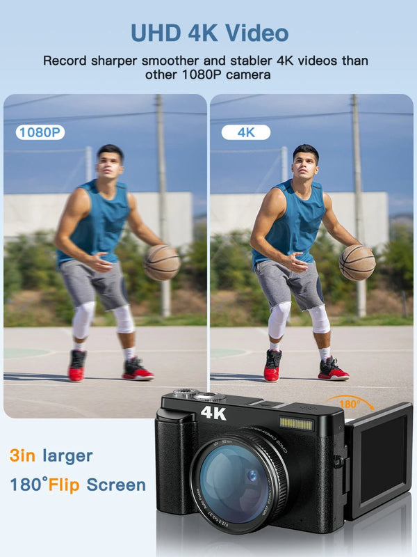 4K Digital Camera For Photography And Video Autofocus 48MP Vlogging Camera - stepyours.com