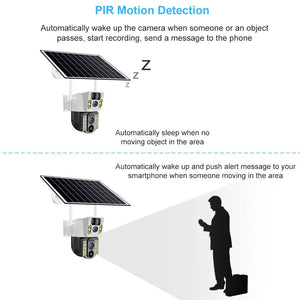 V380 Pro Solar 8MP 4K Wireless Camera - Dual Lens, 4G PIR Night Vision - stepyours.com