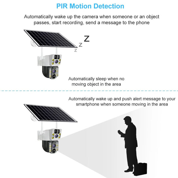 V380 Pro Solar 8MP 4K Wireless Camera - Dual Lens, 4G PIR Night Vision - stepyours.com