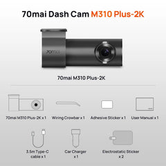 70mai M310 Plus 2K Dash Cam 1440P 143 FOV 24H Parking Guard Night Vision - stepyours.com
