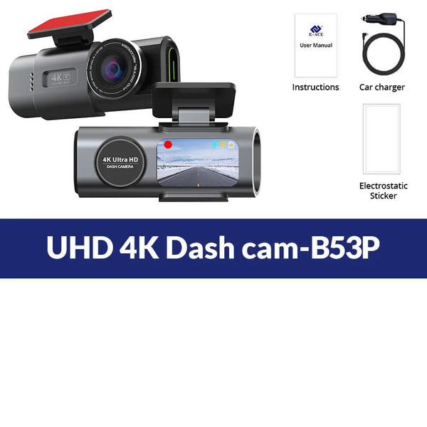 4K Dash Cam With GPS WiFi Night Vision Rear Camera Car DVR Recorder - stepyours.com
