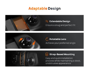 70mai S500 Rearview Dash Cam 9.35 Inch Touch Screen Dual Channel 3K HDR - stepyours.com