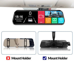10 Inch Car DVR Touch Screen Dual 1080P Front And Rear Rearview Mirror Camera - stepyours.com