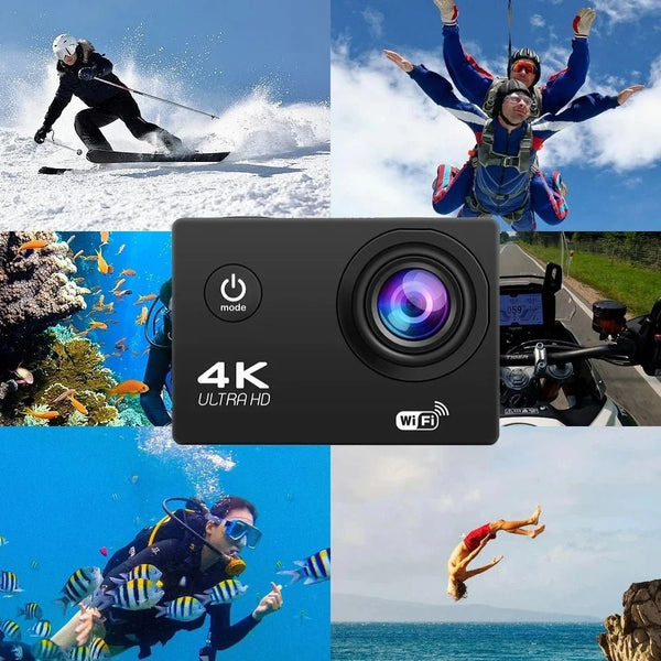 4K Outdoor Action Camera Waterproof Underwater Helmet Camera With WiFi 30FPS - stepyours.com