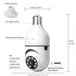 Ease Life App Light Bulb Security Cameras 2 Pack 5GHz WiFi 360 Degree E27 Socket - stepyours.com