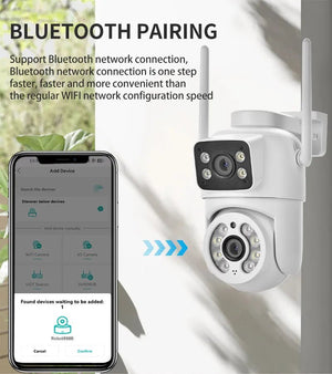 Icsee 8MP 4K PTZ WiFi Camera Dual Lens - AI Tracking Outdoor Surveillance - stepyours.com