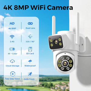 4K Outdoor Dual Lens PTZ WiFi Security Camera With 5X Zoom And Smart Tracking - stepyours.com