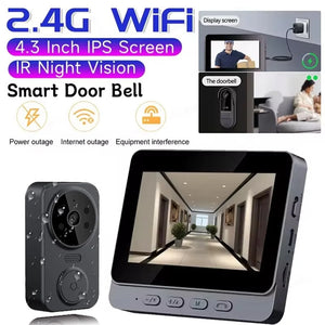 Wireless Video Doorbell Camera Bundle Smart Security with Night Vision 2.4G WiFi HD Motion Detection Cloud Storage by stepyours.com