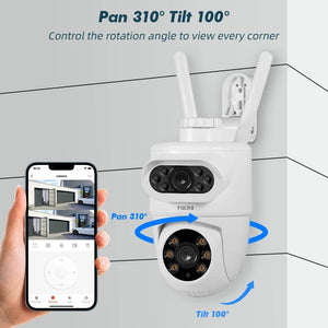 FUERS 5K 10MP Dual Lens IP Camera Tuya Smart - Auto Tracking Surveillance - stepyours.com