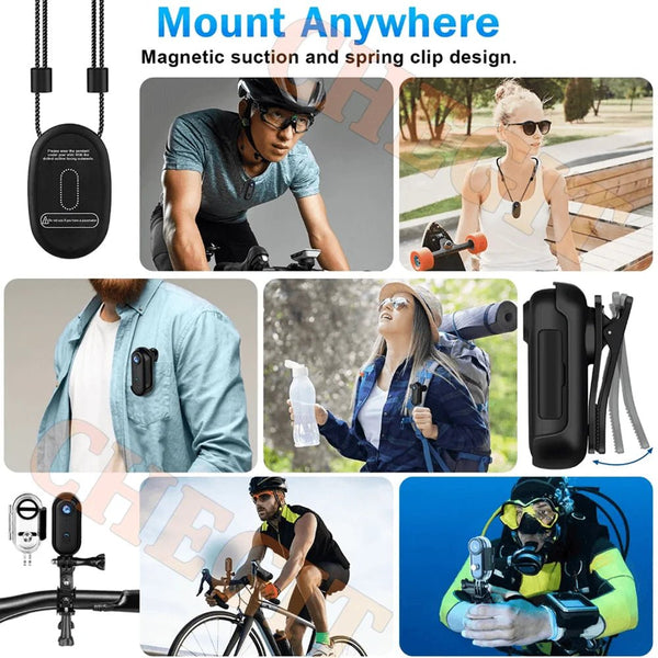 4K WiFi POV Mini Action Camera Magnetic Pocket Vlog Cam Helmet Mount for Bike - stepyours.com