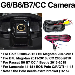 Gold Fisheye 170 Degree AHD 1080P Flip Emblem Backup Camera For VW Passat Golf - stepyours.com