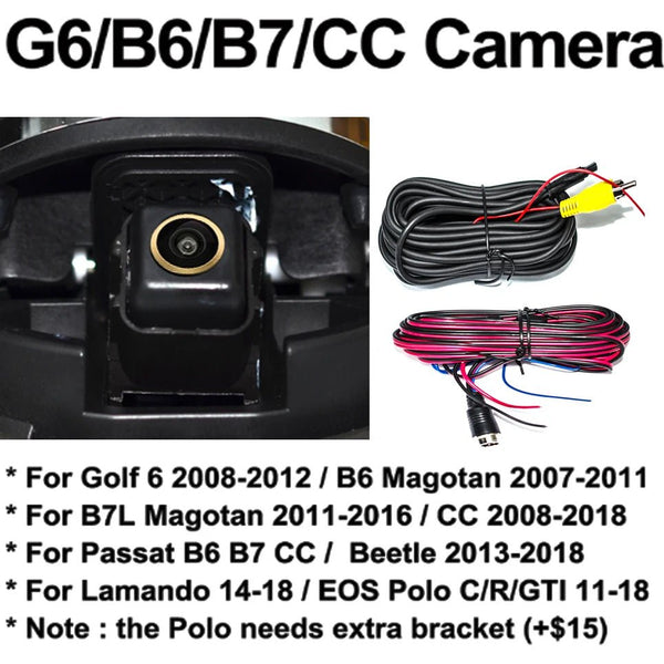 Gold Fisheye 170 Degree AHD 1080P Flip Emblem Backup Camera For VW Passat Golf - stepyours.com
