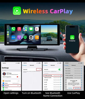4K Dash Cam With Wireless CarPlay Android Auto GPS 7 Inch Or 10.26 Inch - stepyours.com
