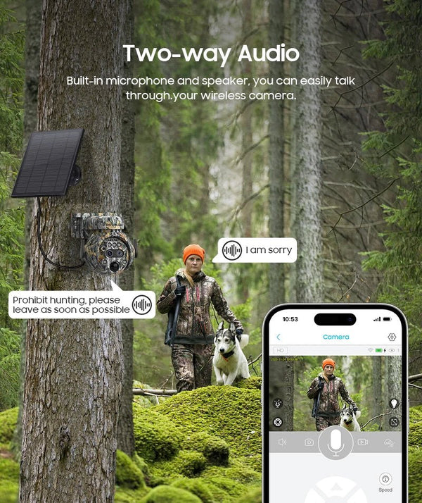 Shiwojia 12X Zoom 4K Solar Camera With Dual Lens 4G 360 Degree View - stepyours.com