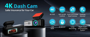 Aprilboy 4K WiFi Dash Cam Front And Rear Night Vision G Sensor Parking Monitor - stepyours.com