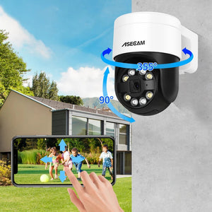 ASECAM 8MP 4K PTZ IP Camera AI Face Detection Color Night Vision Outdoor PoE - stepyours.com