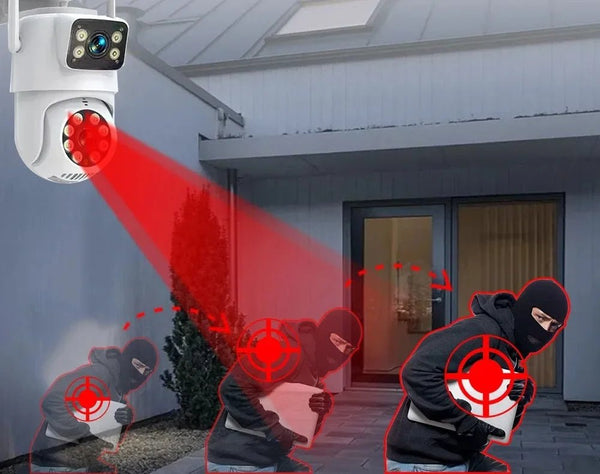 ANSVICAM Tuya Outdoor 4K IP Camera Dual Lens PTZ Auto Tracking Wireless - stepyours.com