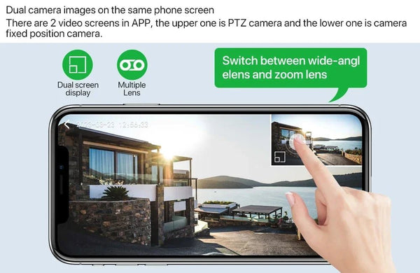 8MP Dual Lens 5G WiFi Camera Tuya Smart PTZ Indoor Outdoor Security AutoTracking - stepyours.com