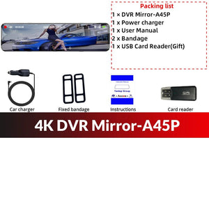 ACCEO 4K WIFI Dash Cam 12 Inch Rearview Mirror Car DVR Recorder - stepyours.com