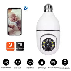 Gemodi 4G WiFi E27 Bulb Cam - AI Tracking 1080p Indoor Security by stepyours.com