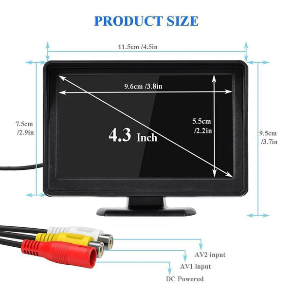 Four Point Three Inch Rear View Monitor For Car Parking Reversing Camera System - stepyours.com