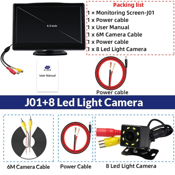 4.3 Inch Rotatable Rear View Camera For Car Reversing With 170 Degree Angle - stepyours.com