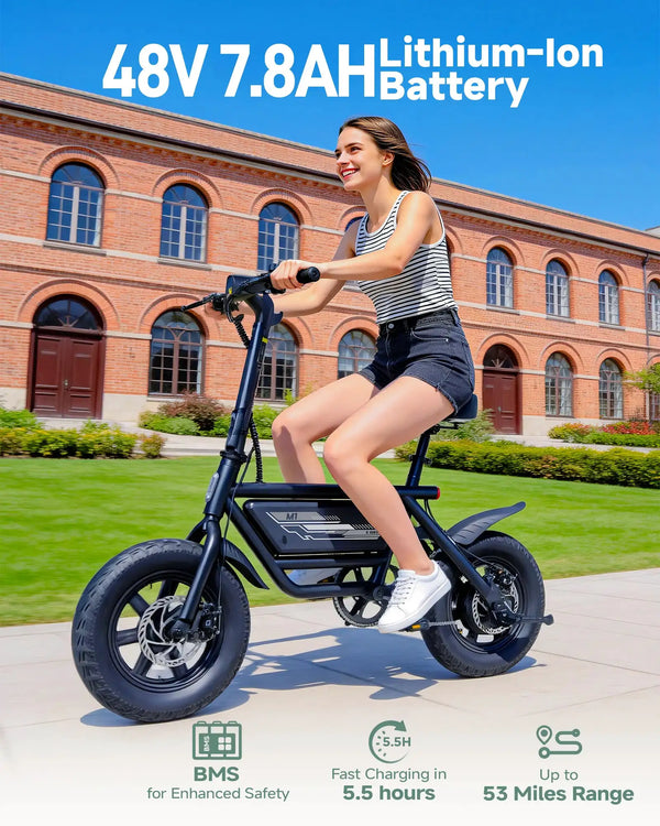 Dyu Mini Folding Fat Tire E Bike — product view 3