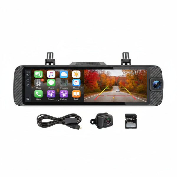 4K Car DVR Touch Screen Dash Cam CarPlay Android Auto Night Vision - stepyours.com