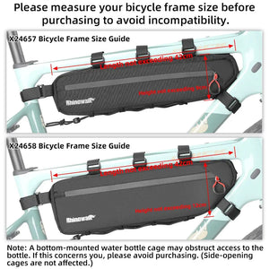 Rhinowalk Bike Frame Triangle Bag Splash-Proof 2.1L-2.7L Bicycle Under Tube Bag Double Sided SBS Zipper Bottom Binding Syste