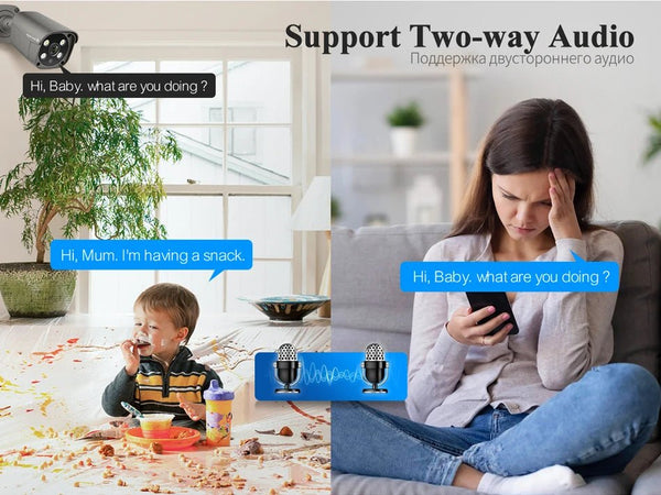 Techage AI PoE 4K Outdoor Security Camera With Two Way Audio For NVR - stepyours.com