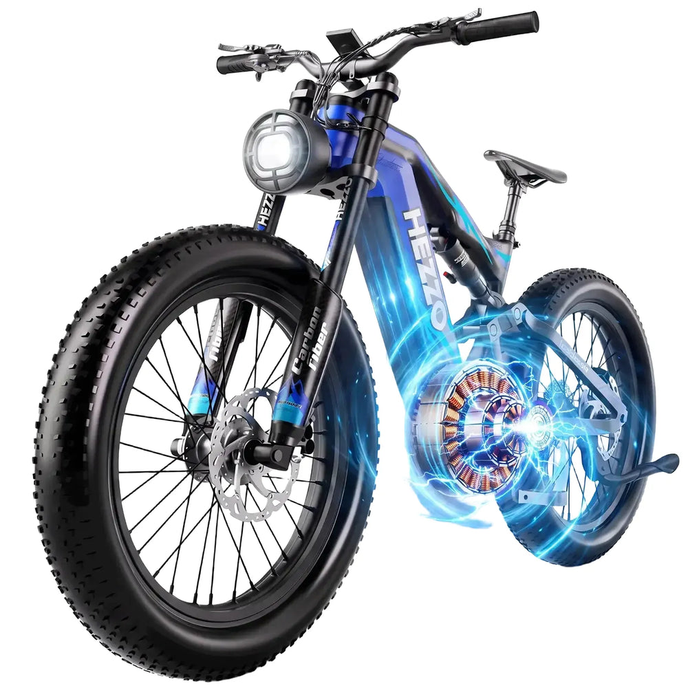 HEZZO Carbon Fat Tire Electric Bike — product view 1