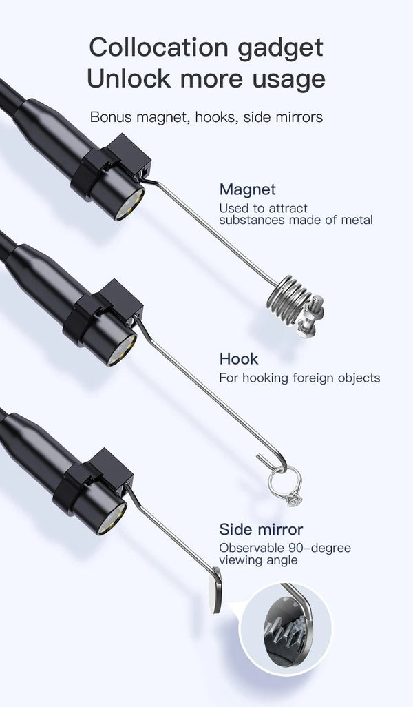 Industrial Endoscope Camera 4.3 Dual Lens 1080P - IP67 Waterproof Borescope - stepyours.com