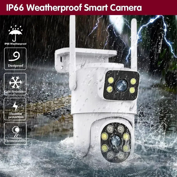 ANSVICAM Outdoor 4K AI Tracking WiFi IP Camera Dual Lens PTZ Alexa Ready - stepyours.com