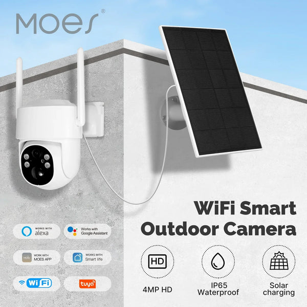 MOES Tuya Solar Powered 4G WiFi 4MP Security Camera With Color Night Vision - stepyours.com