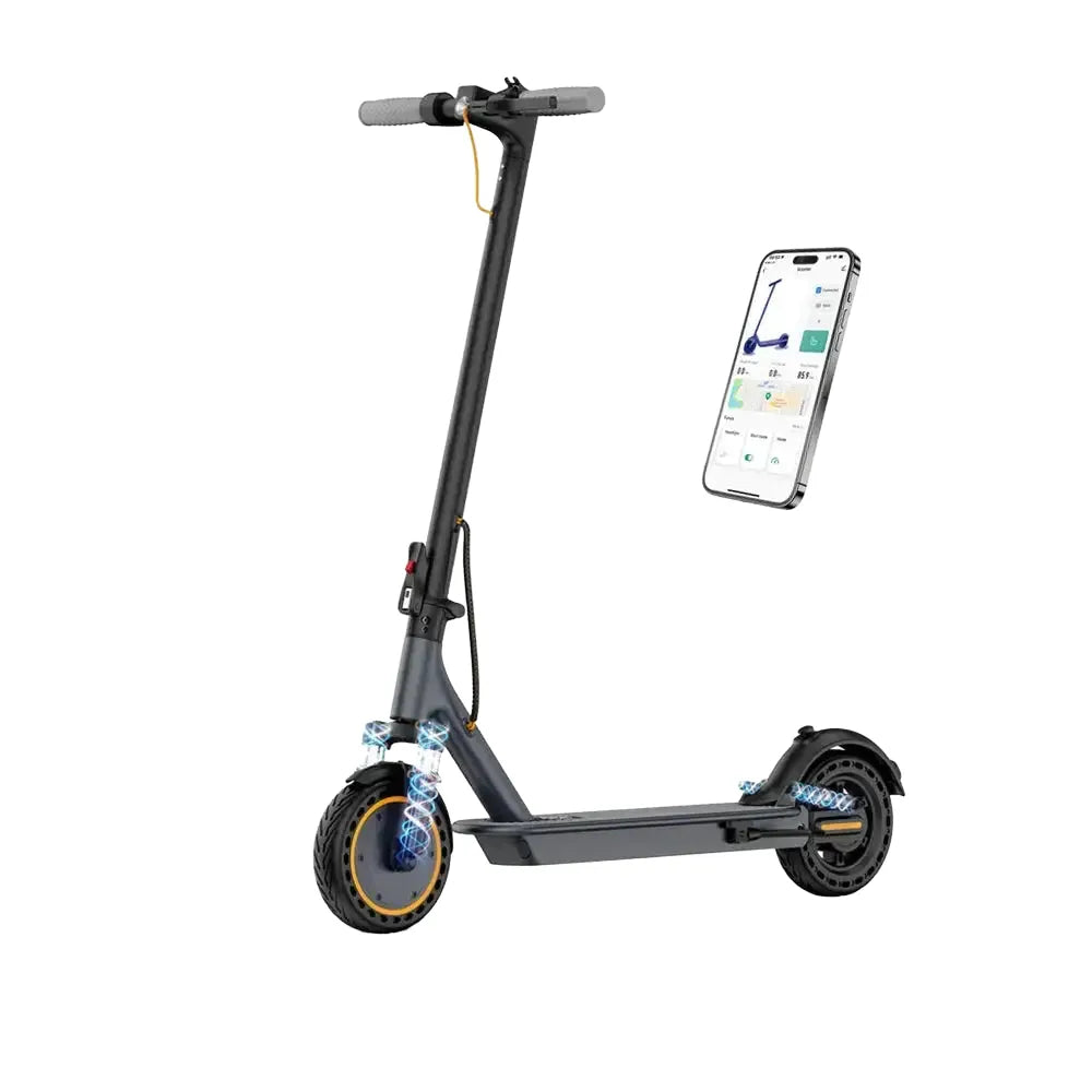 PORORO Electric Scooter 350W 19mph Max Speed APP Smart Control Dual Shock Absorption & Dual Suspension 22miles Max Range For City Commuter