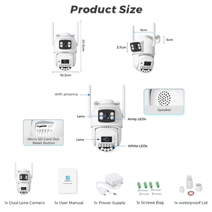 8MP 4K PTZ WiFi Camera - Dual Lens With Dual Screen AI Tracking Surveillance - stepyours.com