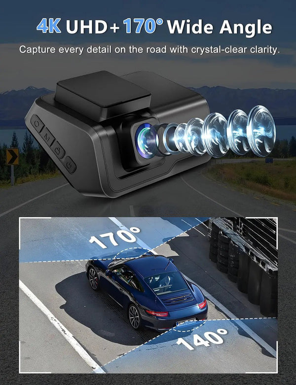 Kocam 4K UHD Dash Cam Dual Lens WiFi Night Vision Front And Rear Parking Monitor - stepyours.com