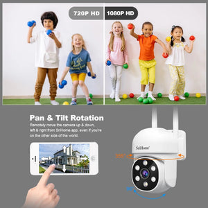 Srihome SH061 Wireless PTZ AI 1080P Home Security Camera Night Vision CCTV - stepyours.com