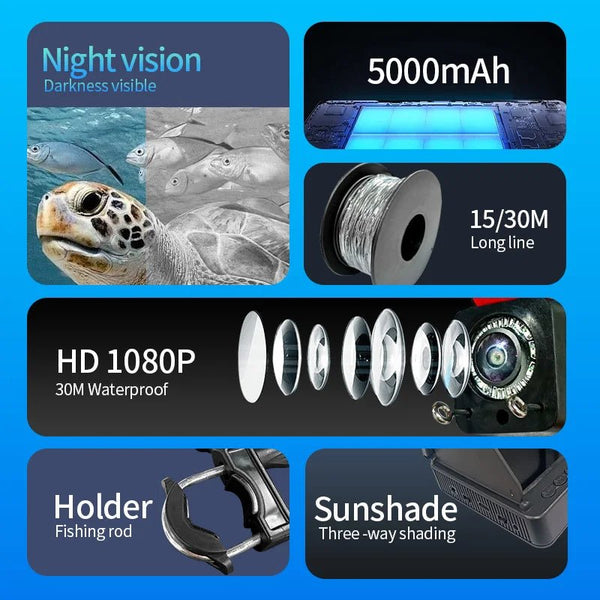 Heerak Handheld Depth Finder Underwater Camera With Night Vision For Anglers - stepyours.com
