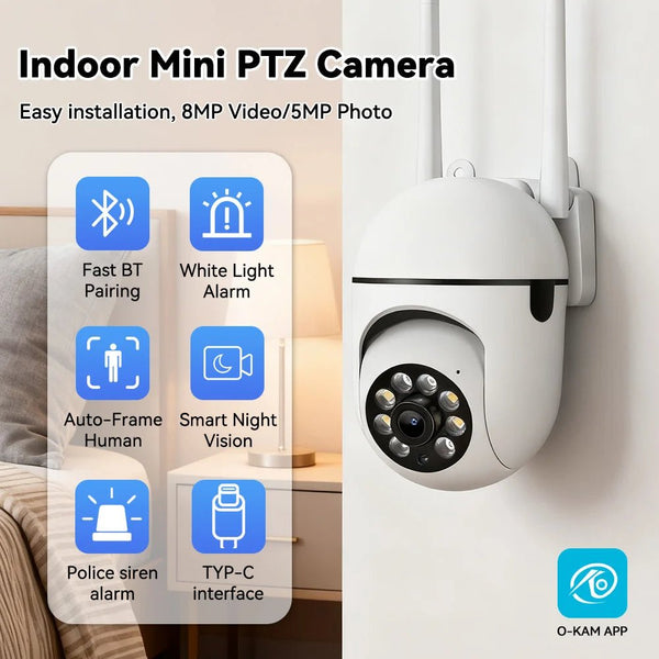 OKam Pro Indoor 8MP WiFi IP Camera - Smart Tracking And 355 Degree Pan - stepyours.com