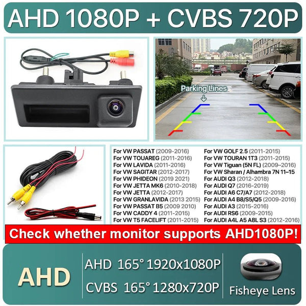 GreenYi 170 Degree 1080P AHD Rear View Camera VW Audi Parking - stepyours.com