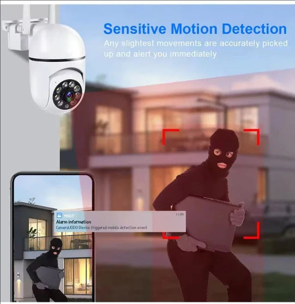 8MP WiFi Outdoor PTZ Security Camera 4X Zoom AI Human Tracking Two Way Audio - stepyours.com