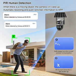 V380 Dual Lens 4G Solar PIR Camera Outdoor Security 8MP 4K IP Cam - stepyours.com