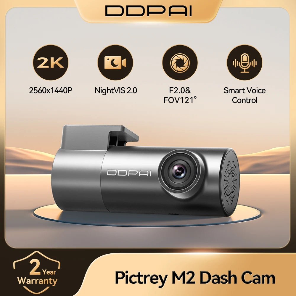 Pictrey M2 2K Dash Cam 330 Degree Rotatable Car DVR Night Vision Voice Control - stepyours.com