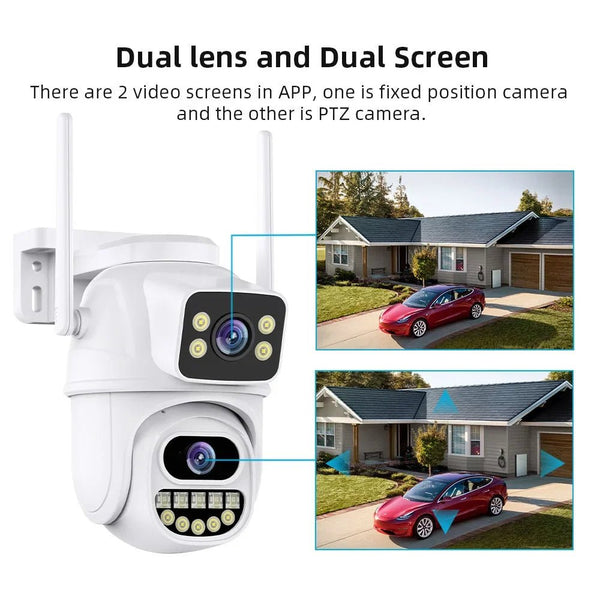 4K 8MP WiFi Surveillance Camera - AI Human Detection with Dual Lens - stepyours.com