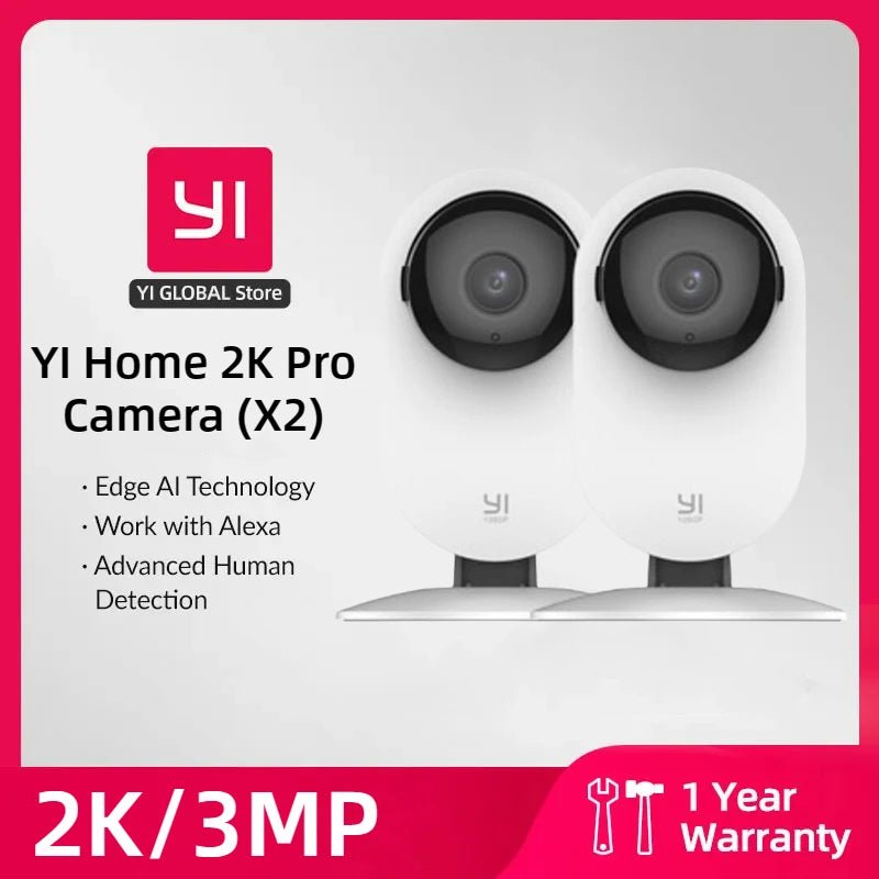 YI Pro 2K WiFi Home Camera Kit - AI Powered 3MP Night Vision, Indoor Security - stepyours.com