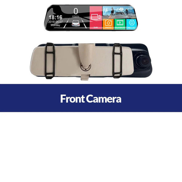 10 Inch Car DVR Touch Screen Dual 1080P Front And Rear Rearview Mirror Camera - stepyours.com