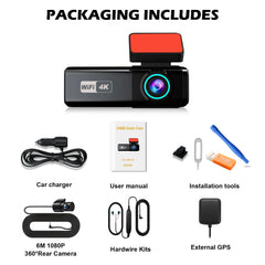 Aprilboy 4K Dash Cam With Front And Rear Cameras Night Vision Parking Monitor - stepyours.com