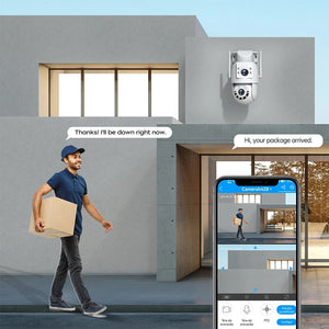 Jooan 4K Outdoor PTZ WiFi Camera AI Tracking Dual Lens 5X Zoom Hooks by stepyours.com