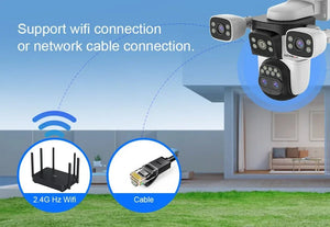 LS VISION 20MP Outdoor WiFi Security Camera With 4 Lenses 10X Zoom Auto Tracking - stepyours.com